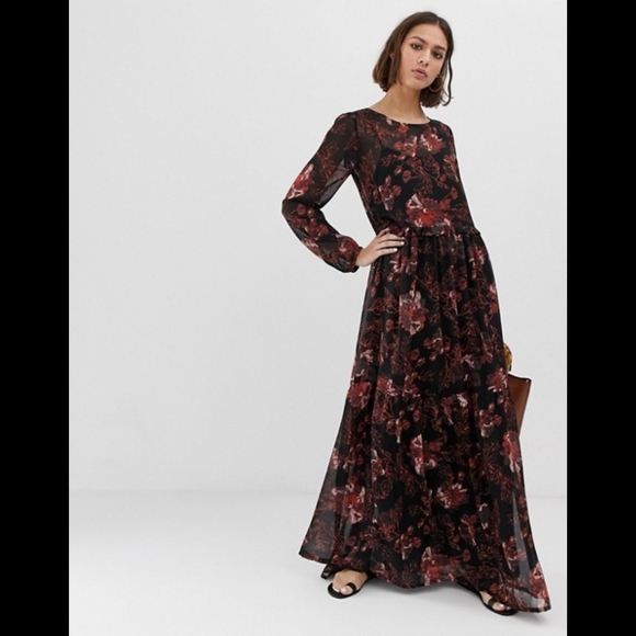 ICHI floral maxi dress